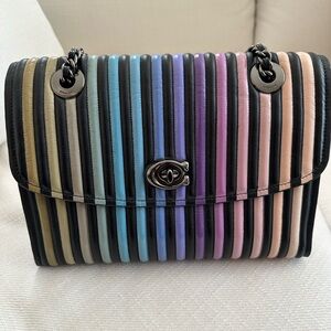 **Authentic**Coach Multicolor Striped Shoulder Bag